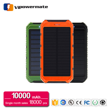 High capacity best laptop waterproof solar mobile power bank 10000mah
